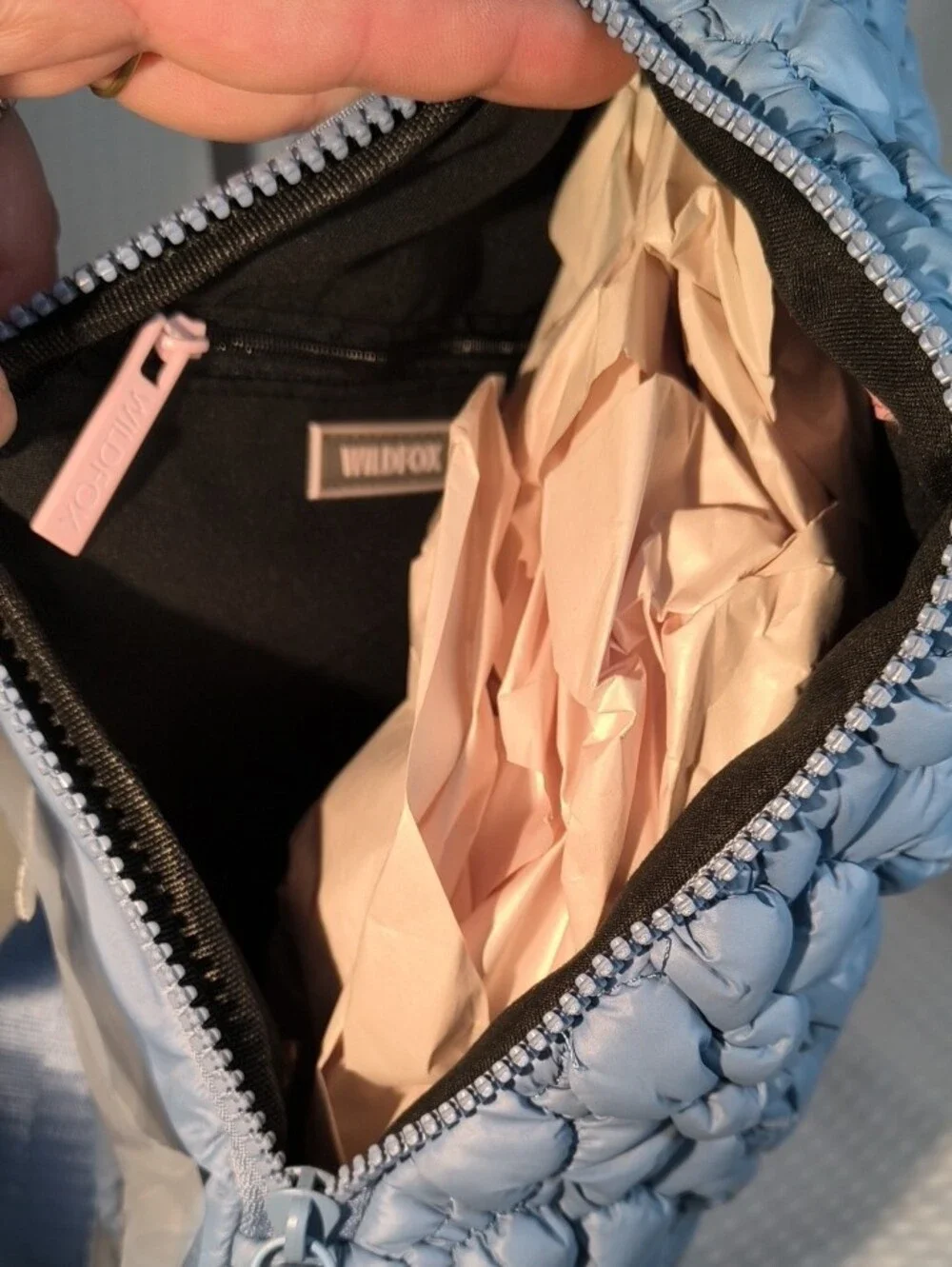 Wildfox HBWF-124-0024C-54  Blue Quilted Floral Sling Backpack